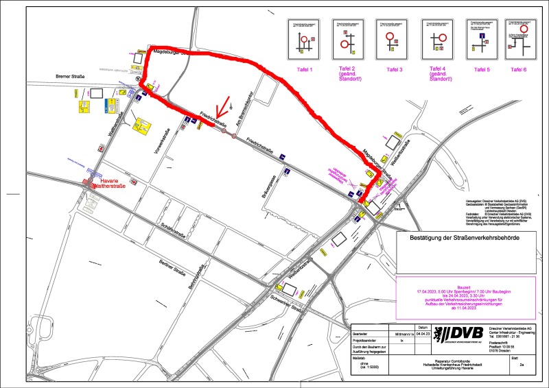 Friedrichstr. Baumaßnahme April 2023